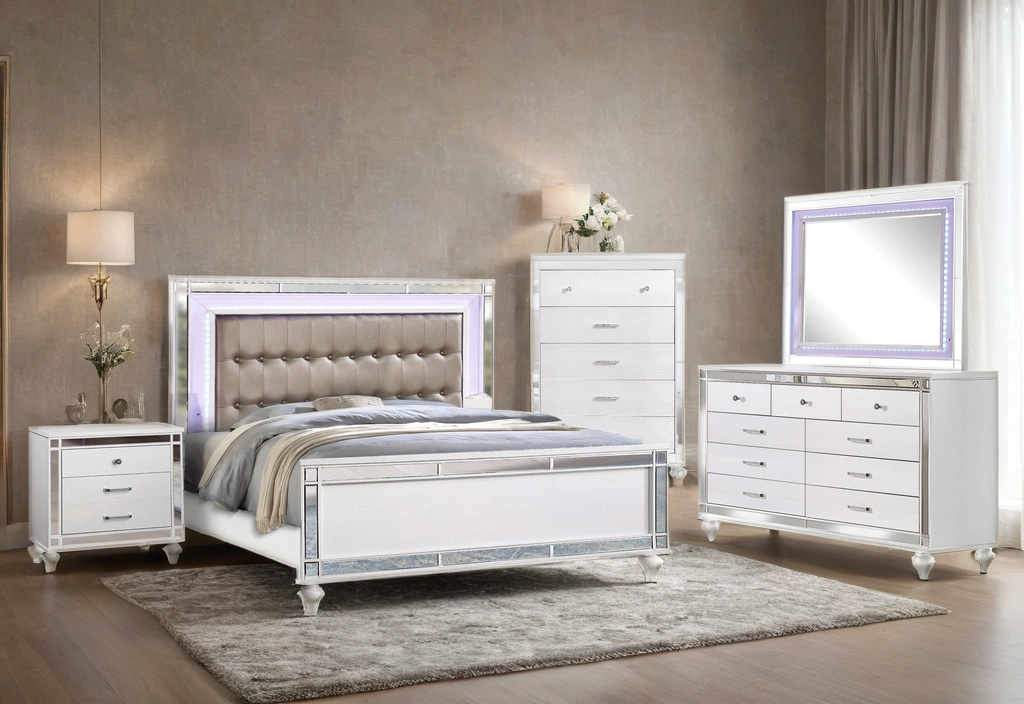 Blanca2 White Bedroom Set Queen, King **NEW ARRIVAL**