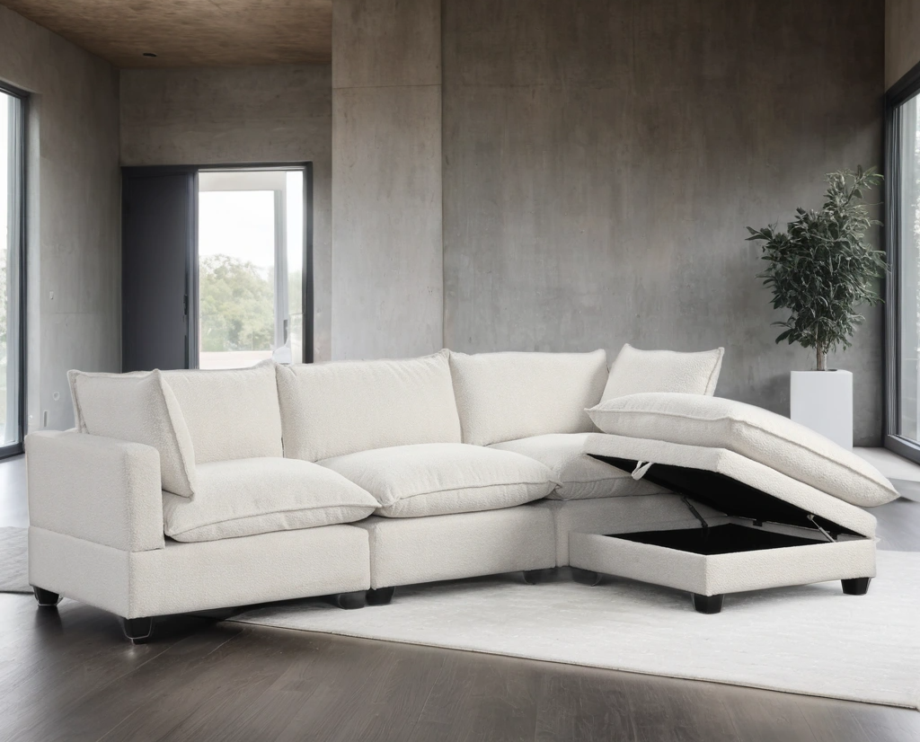 CLOUD2-Boucle Modular Sectional (BOUCLE FABRIC)