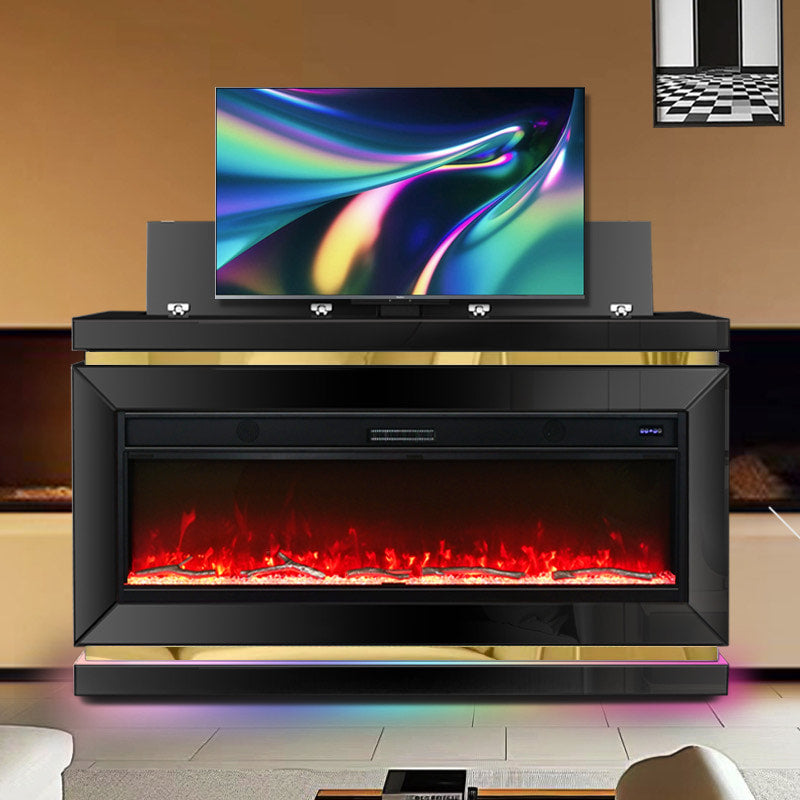 A93 TV STAND W/FIREPLACE (BLACK) **NEW ARRIVAL**