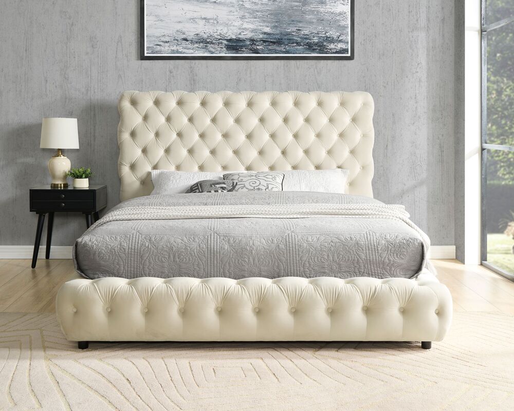 Dream Beige Platform Bed - Queen, King