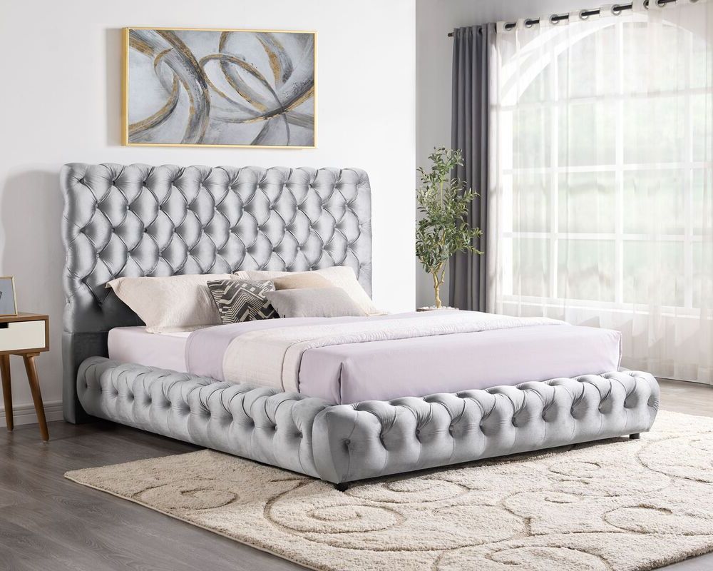 Dream Beige Platform Bed - Queen, King