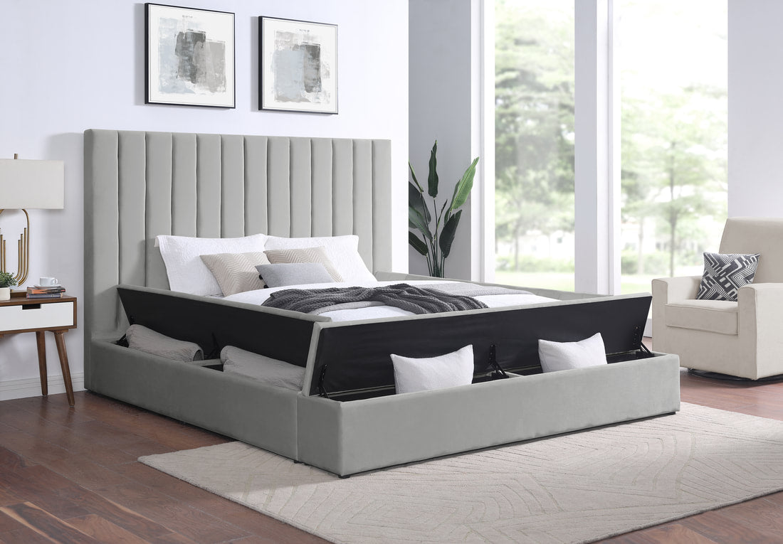 France Grey Platform Bed - Queen, King **ON SALE**