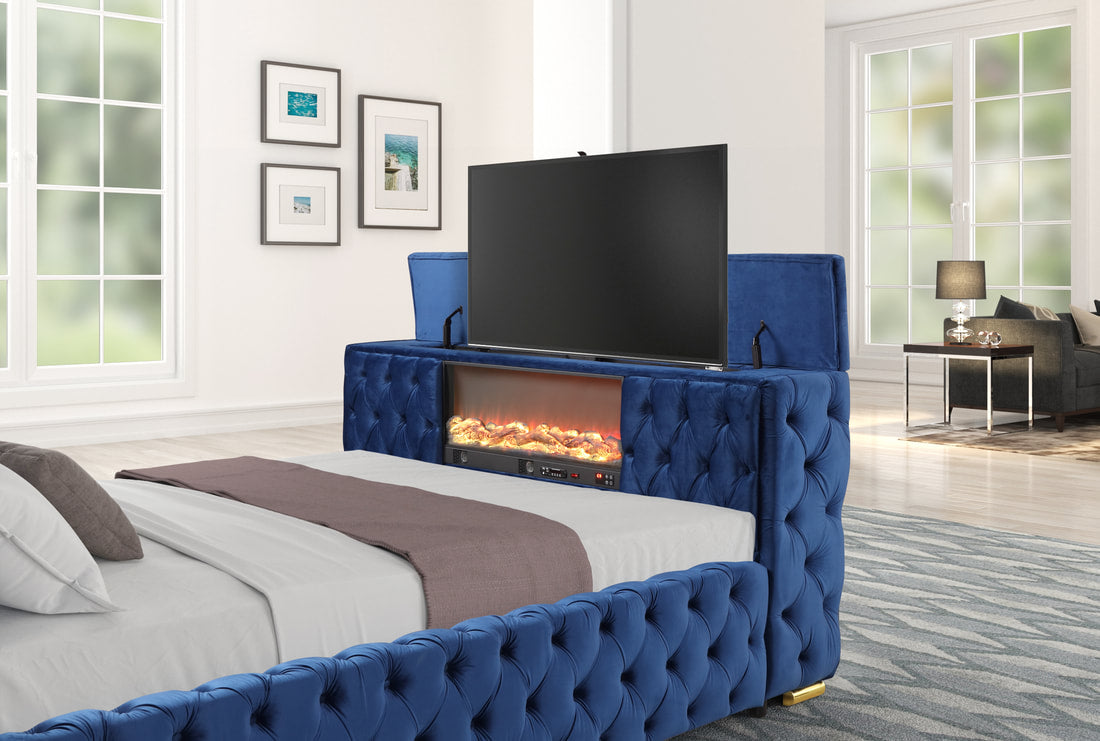 Future Blue Platform Bed