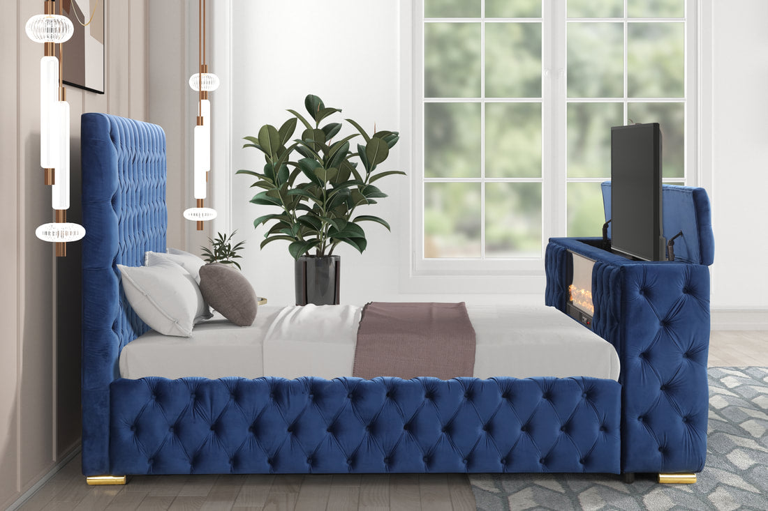 Future Blue Platform Bed