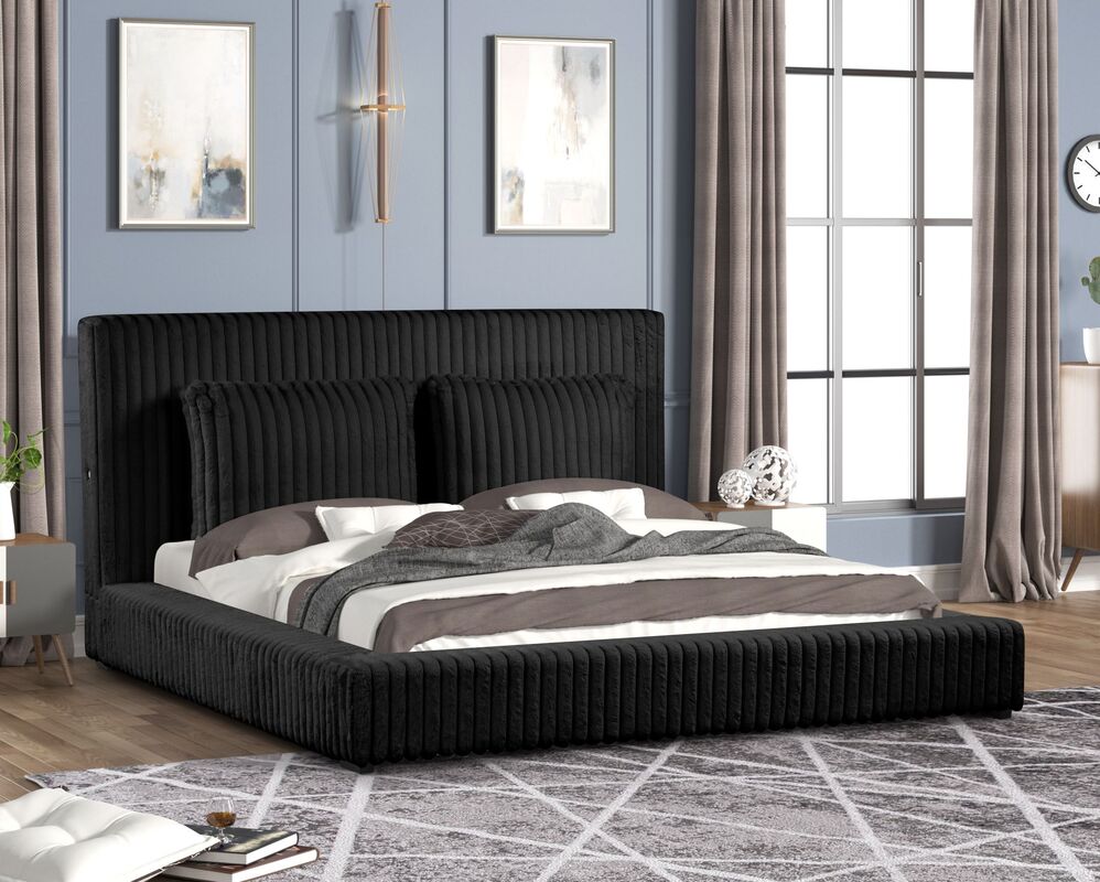 Lauren Beige Platform Bed - Queen, King **NEW ARRIVAL**