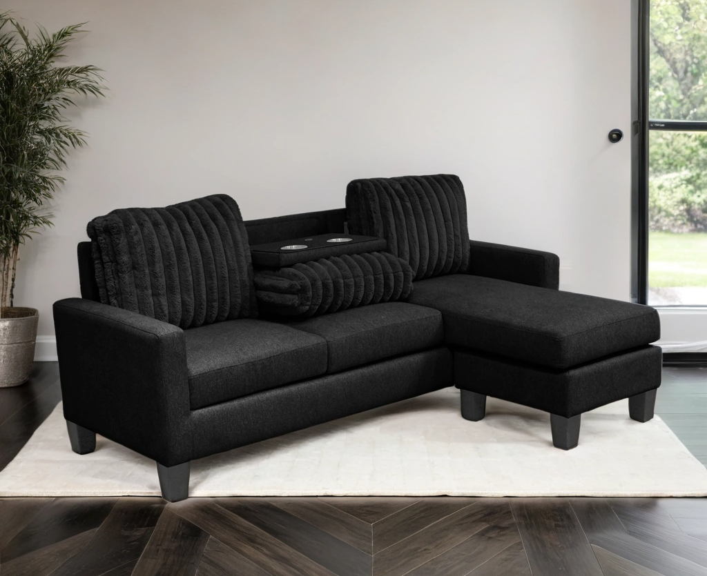 NEYMAR Black - Reversible Sectional **NEW ARRIVAL**