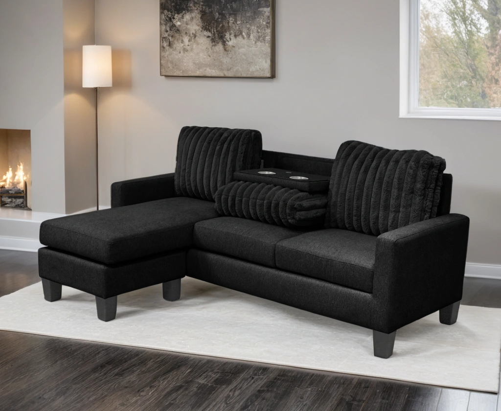 NEYMAR Black - Reversible Sectional **NEW ARRIVAL**