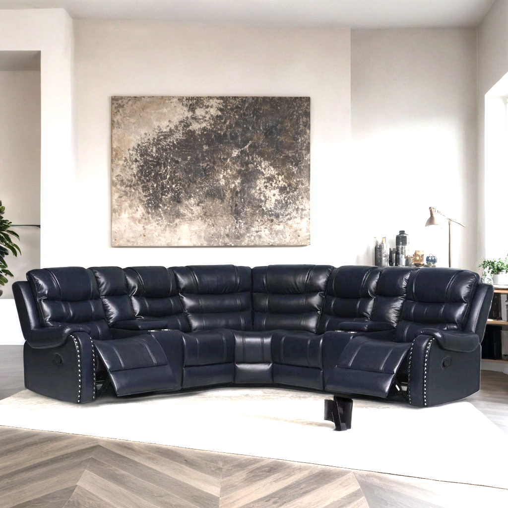 Rose Navy Reclining Sectional