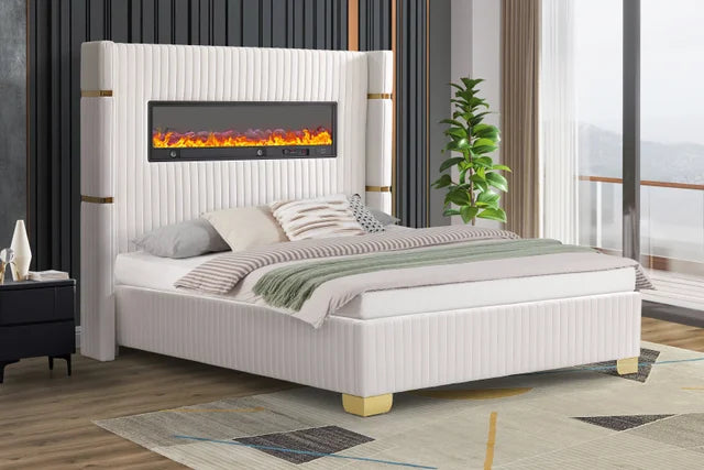 Romance Beige Platform Bed